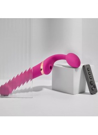 Ярко-розовый безремневой страпон Multi Orgasm Bendable Strap-On size L с клиторальной стимуляцией - Strap-on-me - купить с доставкой в Норильске