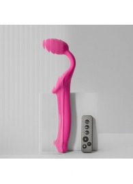 Ярко-розовый безремневой страпон Strap-on-me Vibrating Bendable Strap-On size XL - Strap-on-me - купить с доставкой в Норильске