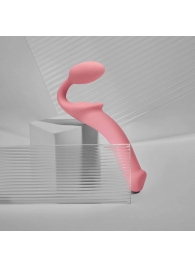 Розовый безремневой страпон Strap-on-me Semi-Realistic Bendable Strap-On size L - Strap-on-me - купить с доставкой в Норильске