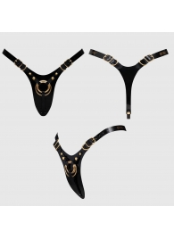 Черный пояс для фиксации насадок Strap-On-Me Leatherette Harness Fabulous - Strap-on-me - купить с доставкой в Норильске