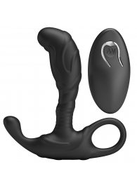 Черный изогнутый массажёр простаты с вибрацией и пультом ДУ - Baile - в Норильске купить с доставкой