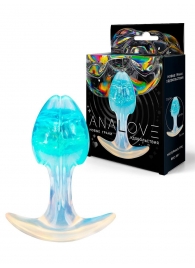 Голубоватая анальная пробка - 8,2 см. - AnaLove