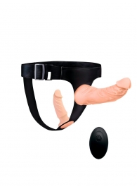 Женский страпон с 2 насадками, вибрацией и пультом ДУ - Erowoman-Eroman - купить с доставкой в Норильске