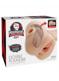 Телесный мастурбатор с вибрацией Double Pounder Vibrating Squeeze Stroker - Pipedream - в Норильске купить с доставкой