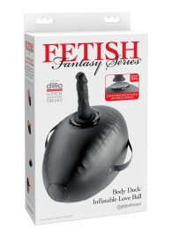 Черный надувной мяч с платформой для фиксации дилдо Body Dock Inflatable Love Ball - Pipedream - купить с доставкой в Норильске