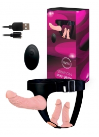 Женский страпон с 3 насадками и вибрацией - Erowoman-Eroman - купить с доставкой в Норильске