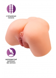 Телесный реалистичный мастурбатор-полуторс с 2 любовными входами - No Name - в Норильске купить с доставкой