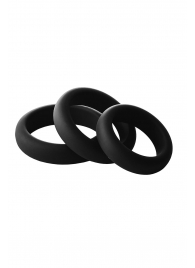 Набор из 3 черных эрекционных колец Smooth Silicone Cockring Pack - Dream Toys - в Норильске купить с доставкой
