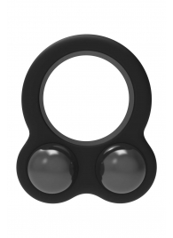 Черное эрекционное кольцо с утяжелителями Cockring Dual Weight - Dream Toys - в Норильске купить с доставкой