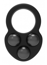 Черное эрекционное кольцо с утяжелителями - Dream Toys - в Норильске купить с доставкой