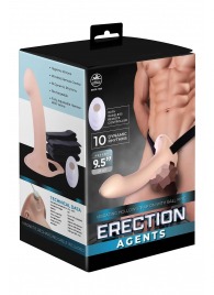 Телесный полый страпон с вибрацией Erection Agents - 24,1 см. - NMC - купить с доставкой в Норильске