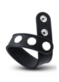 Черное эрекционное кольцо на кнопках - Blush Novelties - в Норильске купить с доставкой