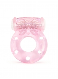 Розовое эрекционное виброкольцо с бабочкой - 1137 - в Норильске купить с доставкой