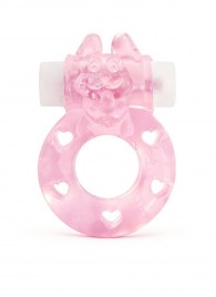 Розовое эрекционное виброкольцо в форме зайчика - 1137 - в Норильске купить с доставкой
