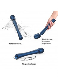 Синий вибромассажёр с насадками Man.wand Edgy - Manwan - в Норильске купить с доставкой