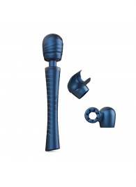 Синий вибромассажёр с насадками Man.wand Edgy - Manwan - в Норильске купить с доставкой
