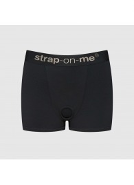 Черные трусики-боксеры для фиксации насадок Strap-on-me Harness Lingerie Allure - size S - Strap-on-me - купить с доставкой в Норильске