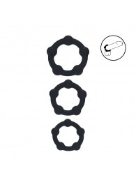 Набор из 3 эрекционных колец Beaded Silicone Cockring Set - Shots Media BV - в Норильске купить с доставкой