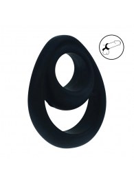 Черное эрекционное кольцо Double Ergo Silicone Cockring - Shots Media BV - в Норильске купить с доставкой