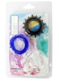 Набор из 3 эрекционных колец разного цвета и рельефа - Boys of Toys - в Норильске купить с доставкой