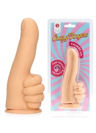 Телесный фаллоимитатор в форме пальца Thumbs Up - 17,2 см. - Shots Media BV