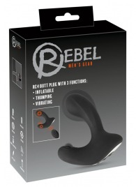 Черная анальная вибропробка с функцией расширения RC Butt Plug with 3 functions - Orion - в Норильске купить с доставкой