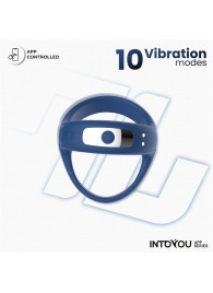 Синее интерактивное эрекционное виброкольцо Rank - Intoyou - в Норильске купить с доставкой