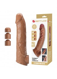 Карамельный фаллоудлинитель с подхватом мошонки Silas - 26 см. - Baile - в Норильске купить с доставкой