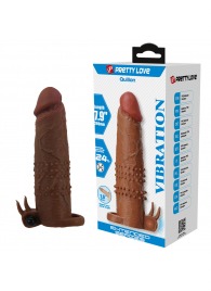 Коричневая насадка на пенис Quillon - 20 см. - Baile - в Норильске купить с доставкой