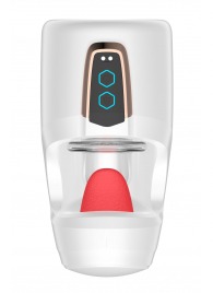 Белый мастурбатор с язычком и возвратно-поступательными движениями - Secwell - в Норильске купить с доставкой