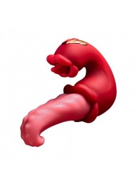 Красный вибратор-язык с вакуумной стимуляцией клитора - Secwell