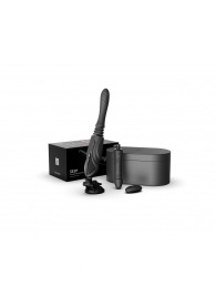 Черная секс-машина с функцией нагрева, насадками и присоской Sesh - Zalo - купить с доставкой в Норильске