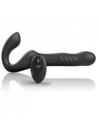 Черный безремневой страпон с вибрацией и возвратно-поступательными движениями - 24 см. - Ibiza - купить с доставкой в Норильске