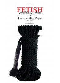 Черная веревка для фиксации Deluxe Silky Rope - 9,75 м. - Pipedream - купить с доставкой в Норильске