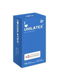 Классические презервативы Unilatex Natural Plain - 12 шт. + 3 шт. в подарок - Unilatex - купить с доставкой в Норильске