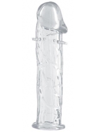 Гладкая прозрачная насадка с усиками под головкой - 12,5 см. - Toyfa Basic - в Норильске купить с доставкой