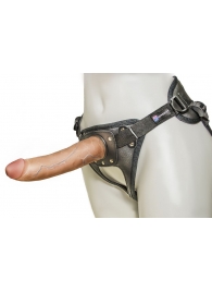 Насадка-фаллоимитатор на кожаных трусиках Harness Ultra Realistic 7  - 18 см. - LOVETOY (А-Полимер) - купить с доставкой в Норильске