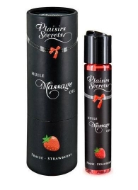 Массажное масло с ароматом клубники Huile de Massage Gourmande Fraise des Bois - 59 мл. - Plaisir Secret - купить с доставкой в Норильске