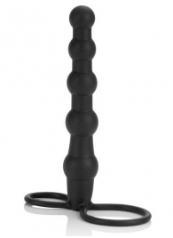 Насадка на пенис для двойного проникновения Silicone Beaded Double Rider - 14 см. - California Exotic Novelties - в Норильске купить с доставкой