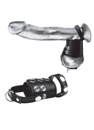 Кольцо на член и мошонку Cock Ring With 2  Ball Stretcher And Optional Weight Ring - BlueLine - в Норильске купить с доставкой