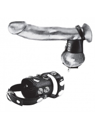 Утяжка на пенис и мошонку Cock Ring With 1.5  Ball Stretcher And Optional Weight Ring - BlueLine - купить с доставкой в Норильске