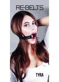 Чёрный кожаный чокер-кляп Tyra Black - Rebelts - купить с доставкой в Норильске