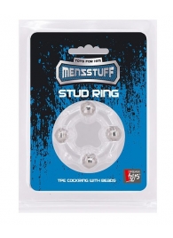 Эрекционное кольцо с 4 бусинами MENZSTUFF STUD RING CLEAR - Dream Toys - в Норильске купить с доставкой