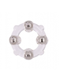 Эрекционное кольцо с 4 бусинами MENZSTUFF STUD RING CLEAR - Dream Toys - в Норильске купить с доставкой