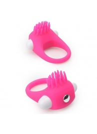 Розовое эрекционное кольцо с щеточкой LIT-UP SILICONE STIMU RING 5 - Dream Toys - в Норильске купить с доставкой