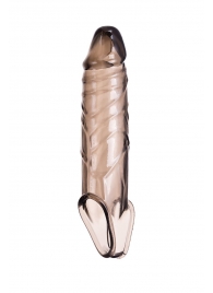 Дымчатая фаллическая насадка с подхватом и закрытой головкой - 16,2 см. - ToyFa - в Норильске купить с доставкой