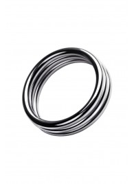 Металлическое эрекционное кольцо с рёбрышками размера L - ToyFa - в Норильске купить с доставкой