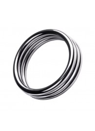 Металлическое эрекционное кольцо с рёбрышками размера L - ToyFa - в Норильске купить с доставкой