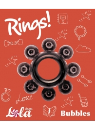 Чёрное эрекционное кольцо Rings Bubbles - Lola Games - в Норильске купить с доставкой