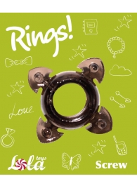 Чёрное эрекционное кольцо Rings Screw - Lola Games - в Норильске купить с доставкой